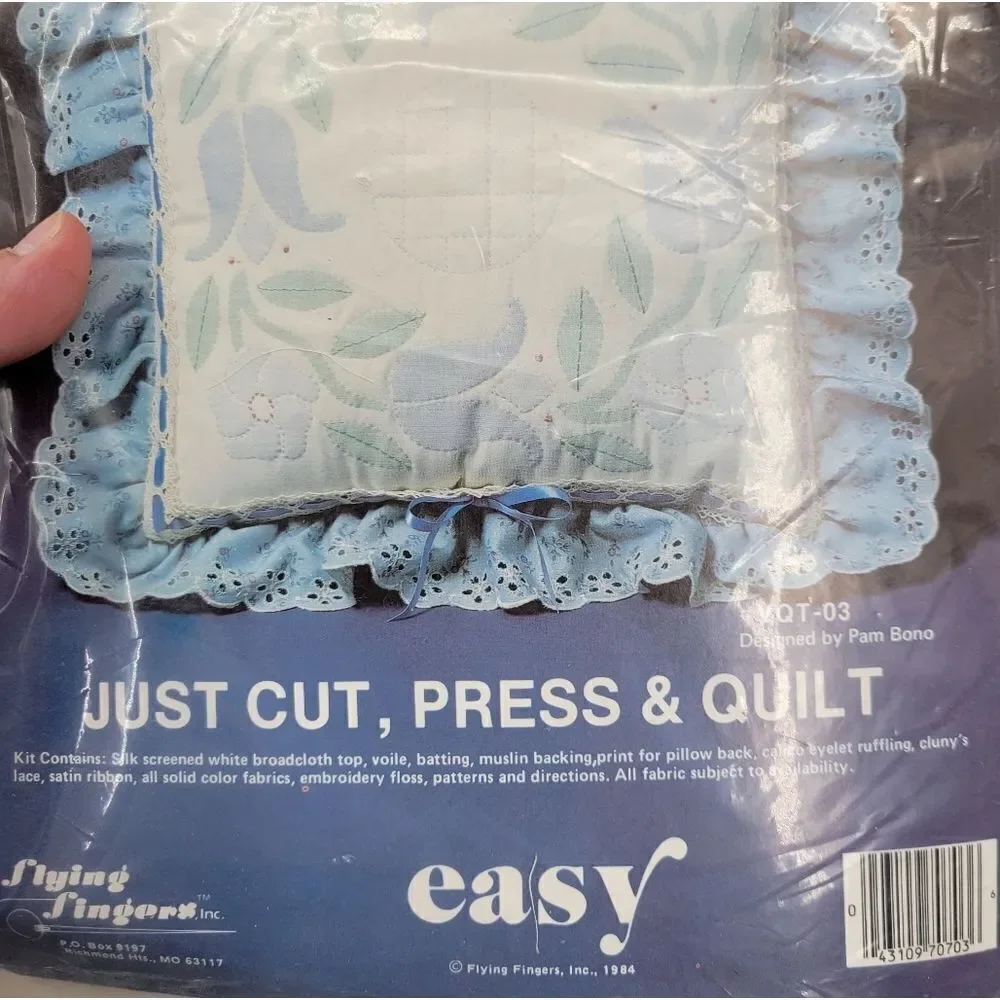 Veiled Quilting Flying Fingers Inc. #VQT-03 By Pam Bono Pillow Craft Blue Tullip